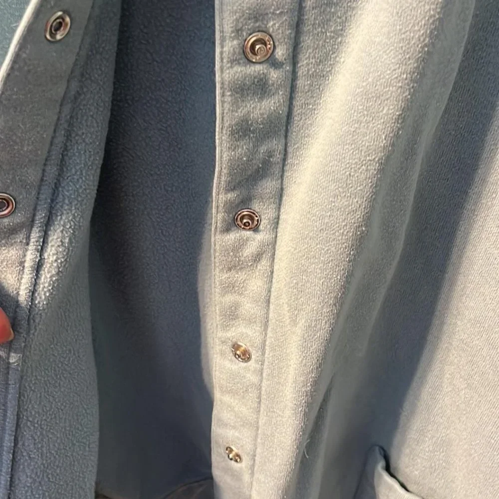 Classic Woman Light Blue Snap Front Jacket Size 24 - Picture 2 of 3